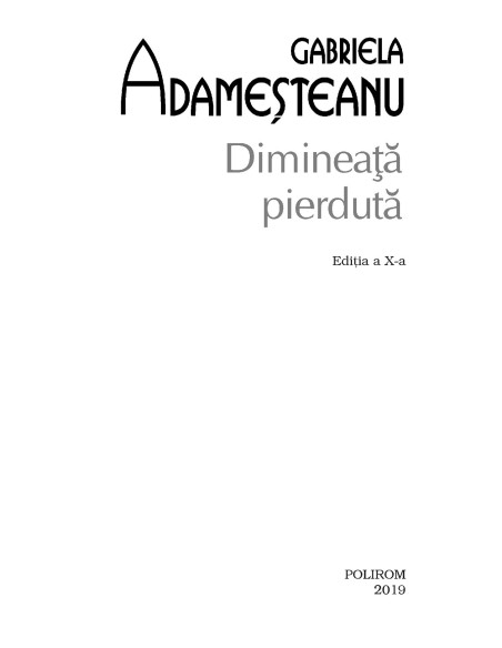 Dimineaţă pierdută