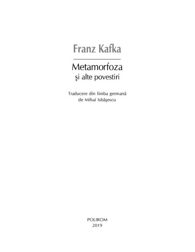 Metamorfoza şi alte povestiri Metamorfoza şi alte povestiri