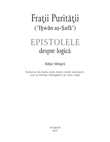 Epistolele despre logică (ediţie bilingvă)