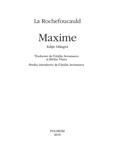 Maxime (ediţie bilingvă) Maxime (ediţie bilingvă)