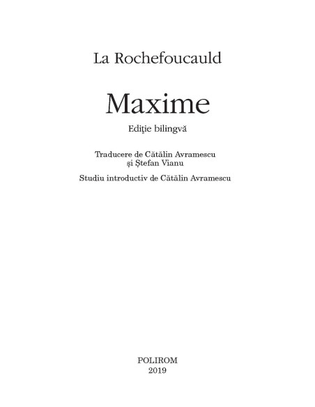 Maxime (ediţie bilingvă)