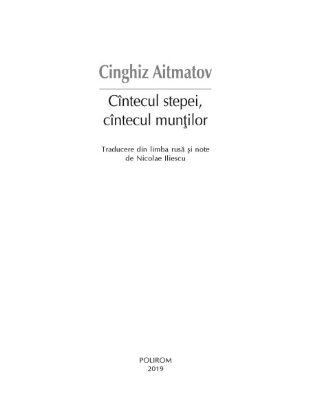 Cîntecul stepei, cîntecul munţilor
