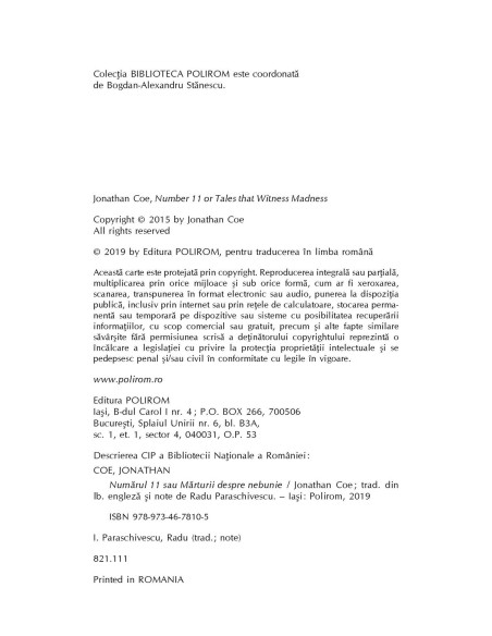 Numărul 11 sau Mărturii despre nebunie