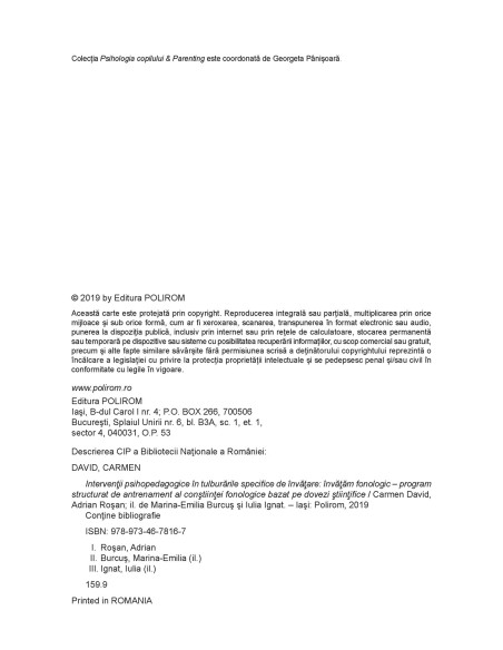 Intervenţii psihopedagogice în tulburările specifice de învăţare