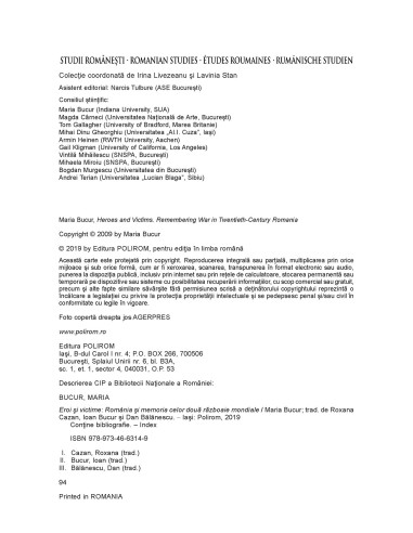 Eroi şi victime. România şi memoria...
