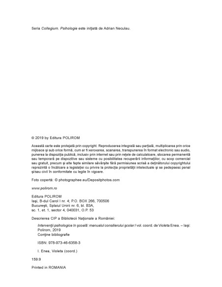 Intervenţii psihologice în şcoală