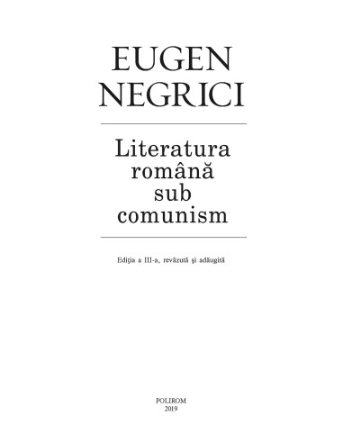 Literatura română sub comunism Literatura română sub comunism
