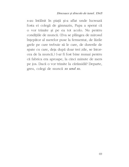 Dincoace şi dincolo de tunel. 1945