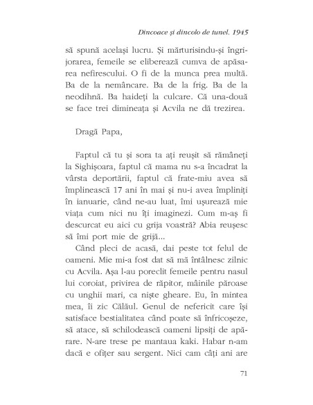 Dincoace şi dincolo de tunel. 1945