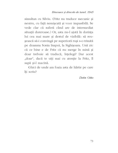 Dincoace şi dincolo de tunel. 1945