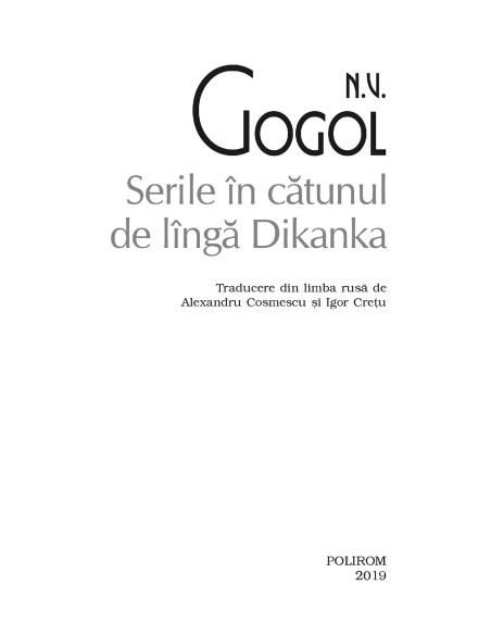 Serile în cătunul de lîngă Dikanka