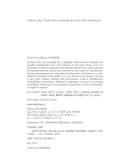 aceste lucruri care nu se vor schimba niciodată