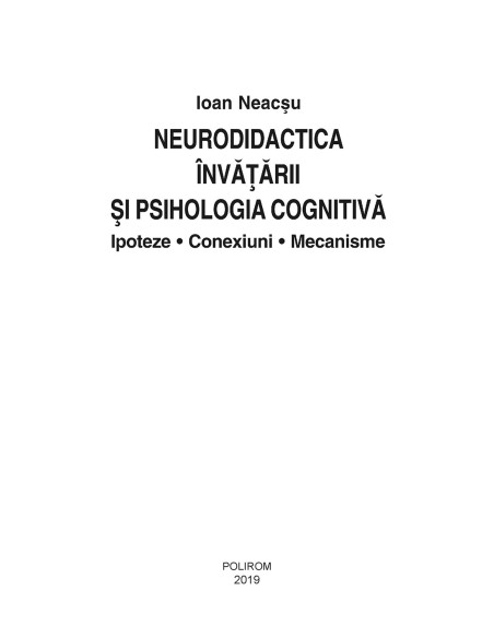 Neurodidactica învăţării şi psihologia cognitivă