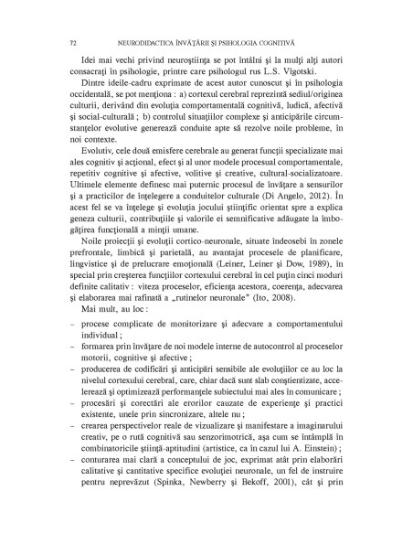 Neurodidactica învăţării şi psihologia cognitivă