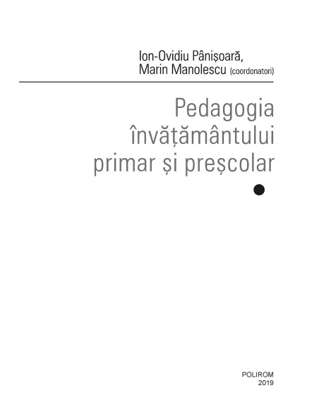 Pedagogia învăţământului primar şi preşcolar. Vol. I