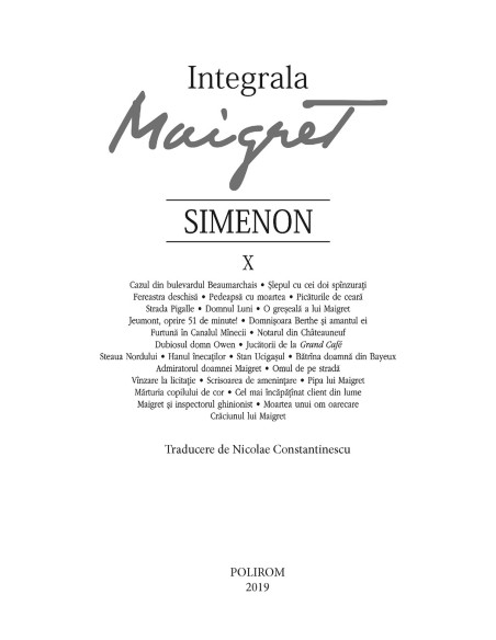 Integrala Maigret X