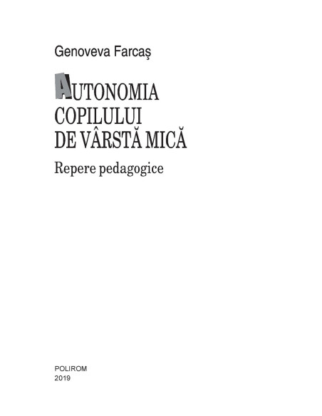 Autonomia copilului de vârstă mică