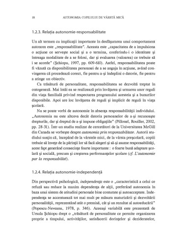 Autonomia copilului de vârstă mică Autonomia copilului de vârstă mică