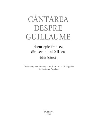 Cântarea despre Guillaume (ediţie...