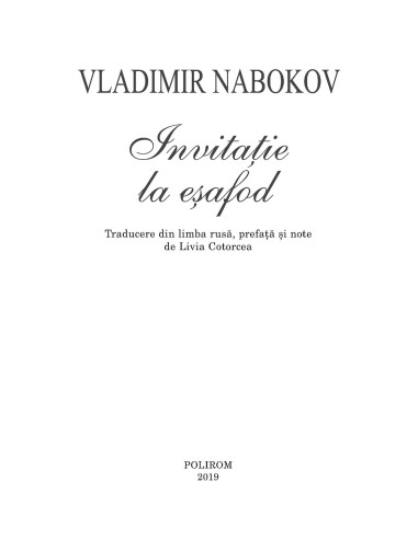 Invitaţie la eşafod Invitaţie la eşafod