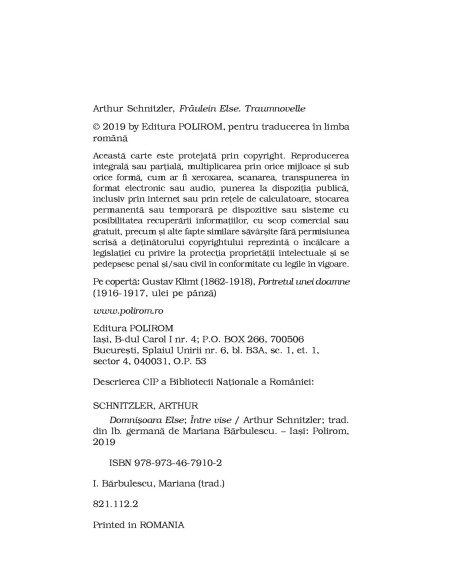 Domnişoara Else * Între vise