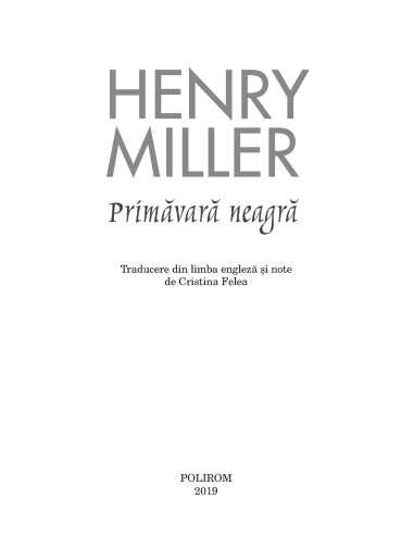 Primăvară neagră (ediția 2019)