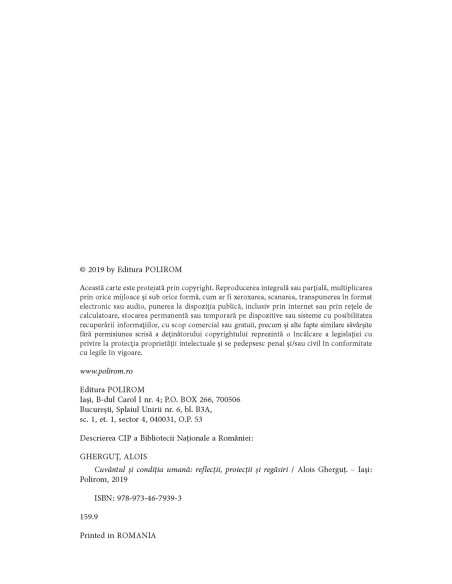 Cuvântul şi condiţia umană. Reflecţii, proiecţii şi regăsiri