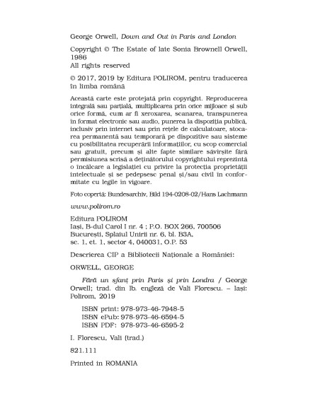 Fără un sfanţ prin Paris şi prin Londra