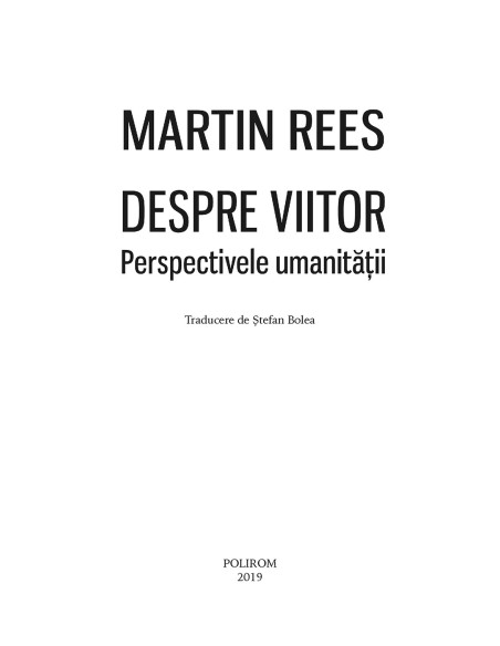 Despre viitor. Perspectivele umanității