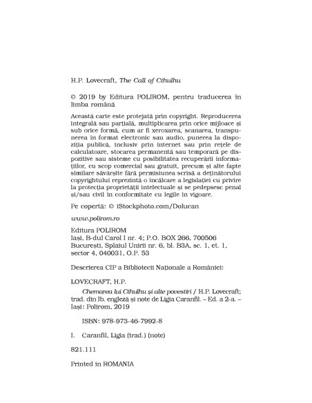 Chemarea lui Cthulhu şi alte povestiri