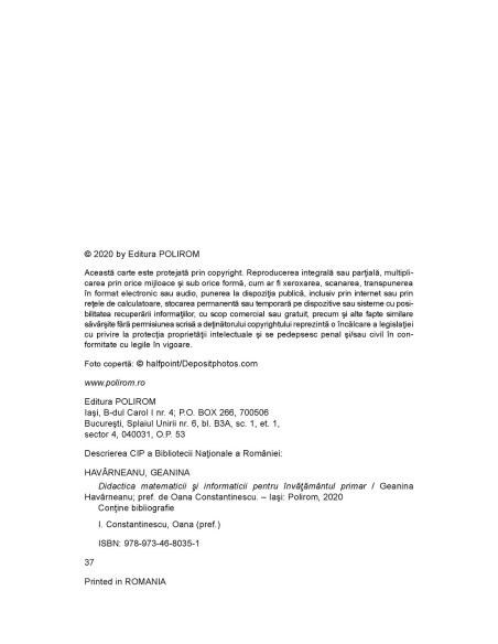 Didactica matematicii şi informaticii pentru învăţămîntul primar