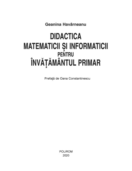 Didactica matematicii şi informaticii pentru învăţămîntul primar