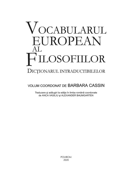 Vocabularul european al filosofiilor