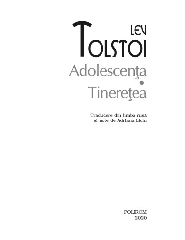Adolescenţa. Tinereţea