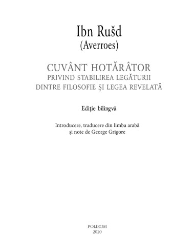 Cuvânt hotărâtor privind stabilirea...