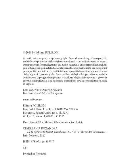 De la GOLANIA la REZIST