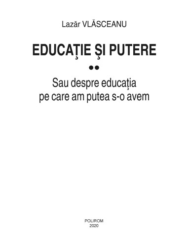 Educaţie şi putere (vol. II) Educaţie şi putere (vol. II)