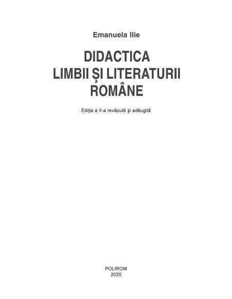 Didactica limbii și literaturii române (ediția 2020)