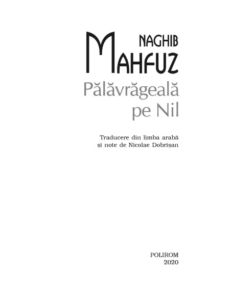 Pălăvrăgeală pe Nil