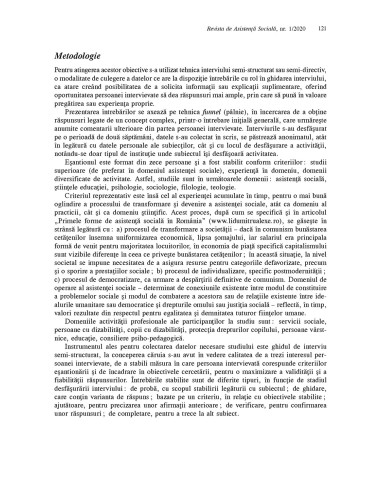 Revista de asistenţă socială. Nr. 1/2020 Revista de asistenţă socială. Nr. 1/2020