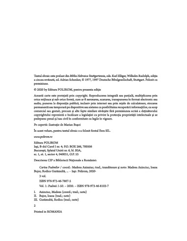 Cartea Psalmilor. Psalmii 1-50...