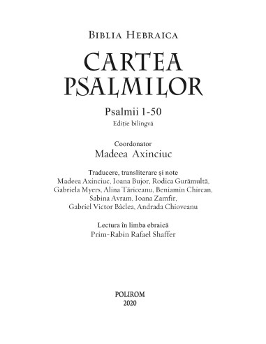 Cartea Psalmilor. Psalmii 1-50...
