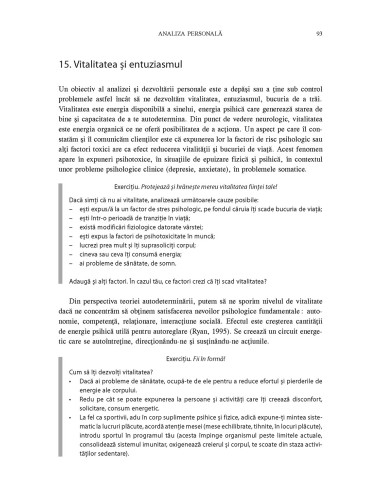 Analiză și dezvoltare personală....