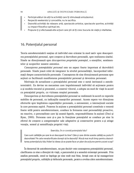 Analiză și dezvoltare personală. Psihologia autodeterminării