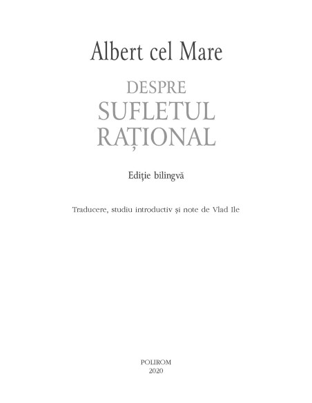Despre sufletul rațional (ediție bilingvă)