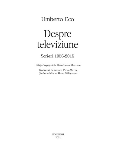 Despre televiziune Despre televiziune
