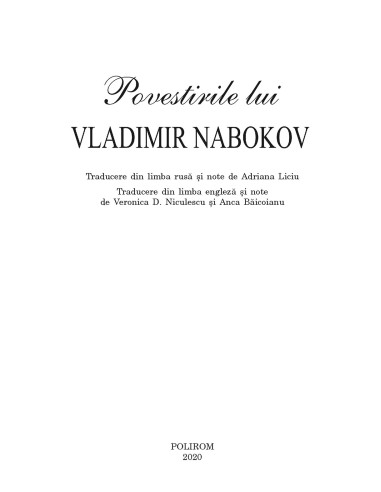 Povestirile lui Vladimir Nabokov Povestirile lui Vladimir Nabokov