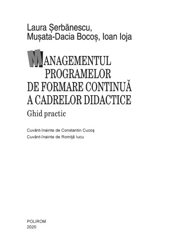 Managementul programelor de formare... Managementul programelor de formare...