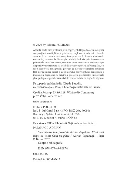 Shakespeare interpretat de Adrian Papahagi. Visul unei nopţi de vară • Cum vă place