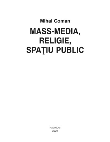 Mass-media, religie, spaţiu public Mass-media, religie, spaţiu public